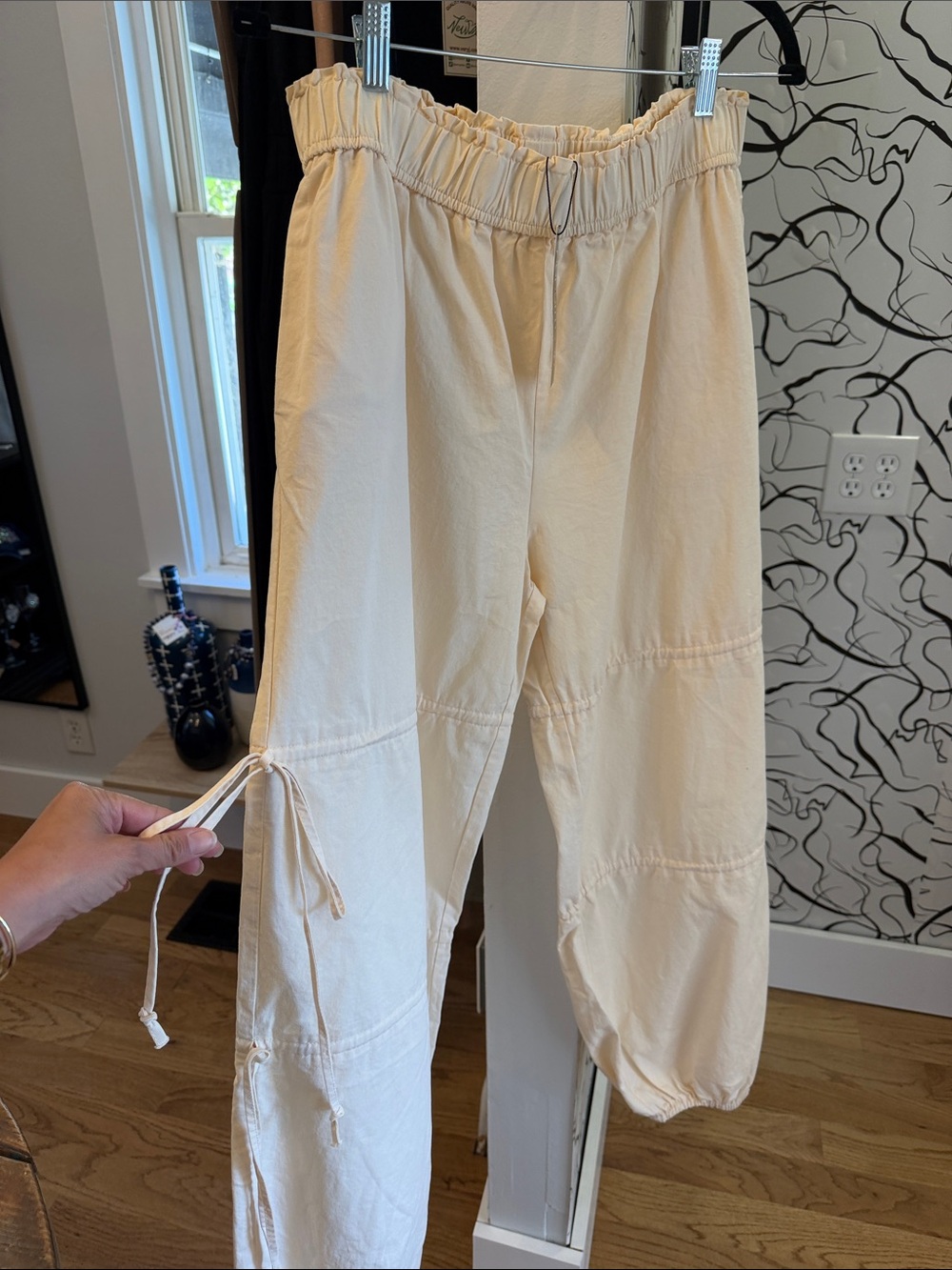 Papermoon Cream Drawstring Track Pants